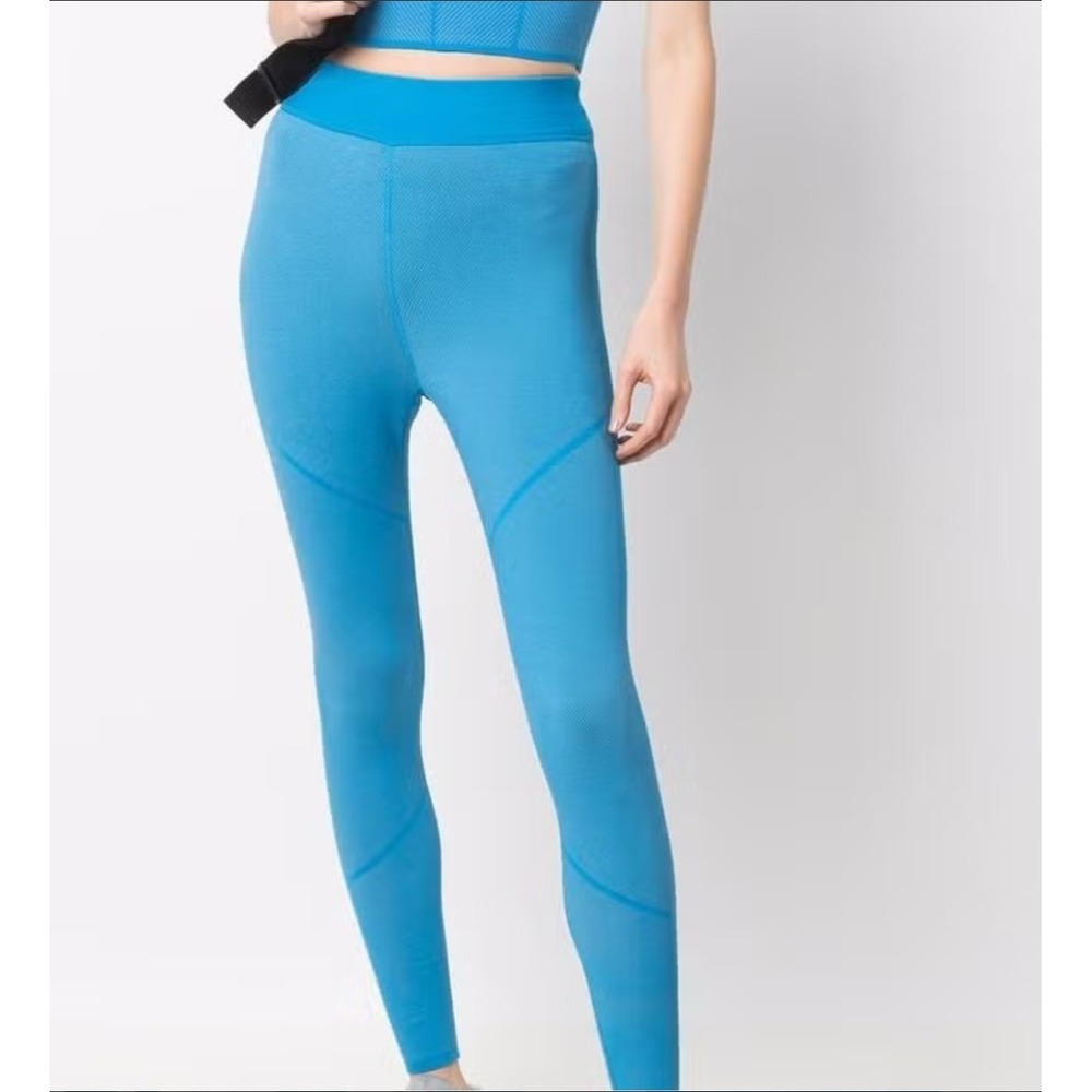 Gauge81 Regina Leggings Women L Electric Blue NWT Ribbed High Waist Athletic